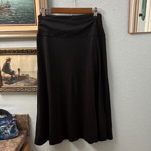 Wool& midi skirt black